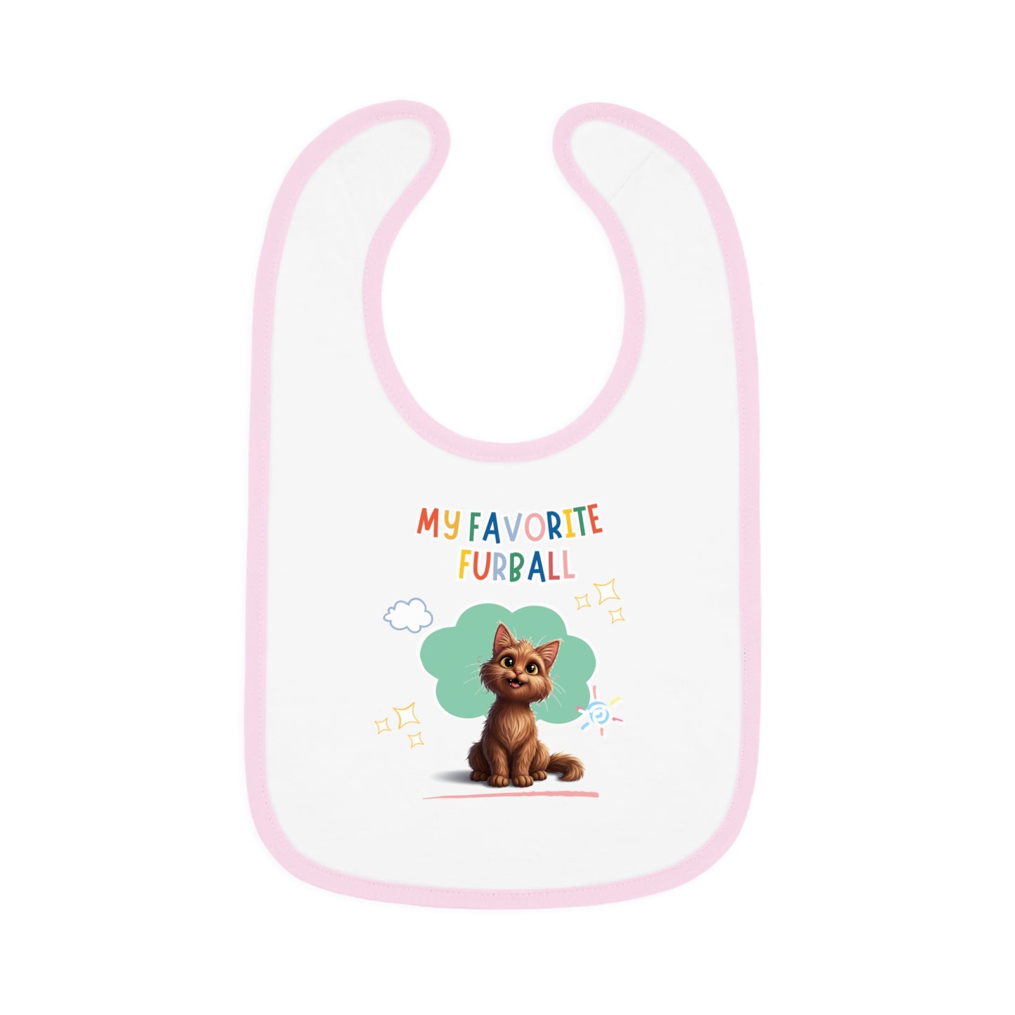 Long hair Brown Cat Favorite Furball Baby Bib