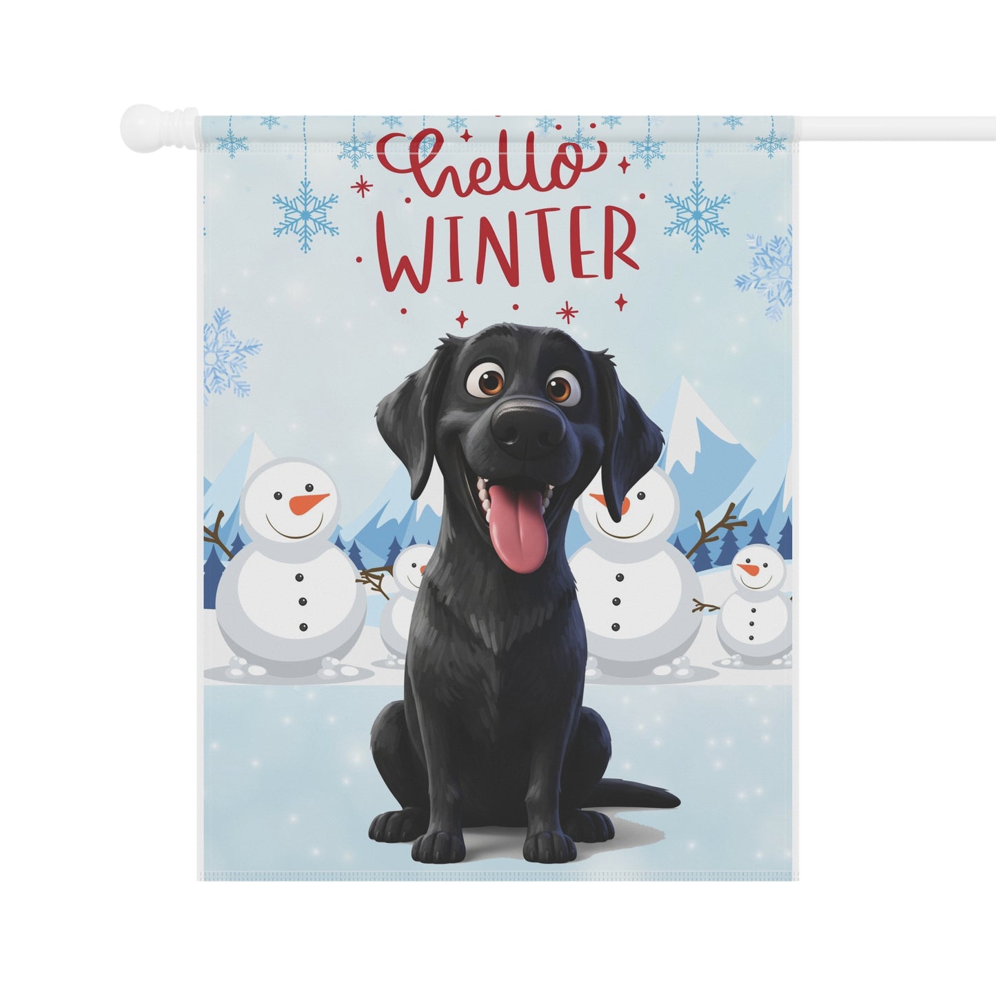 Labrador Hello Winter Garden Banner