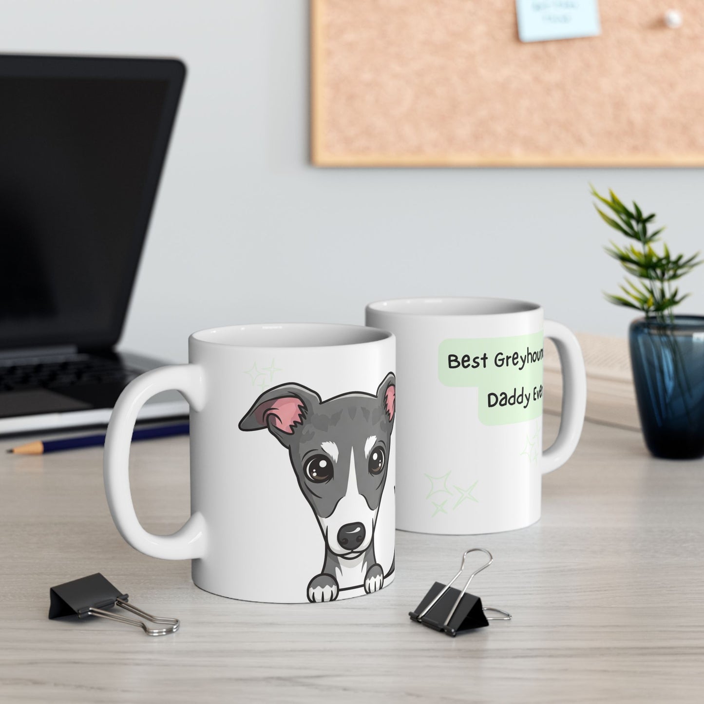 Greyhound Peek-a-Boo Mug | Best Greyhound Daddy Gift