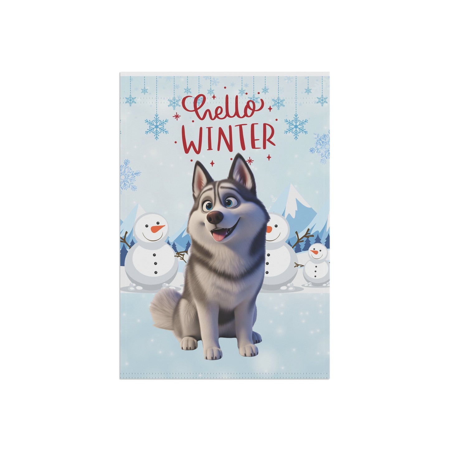 Husky Hello Winter Garden Banner