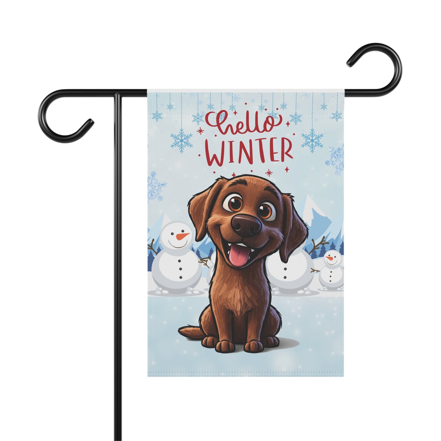 Labrador Hello Winter Garden Banner