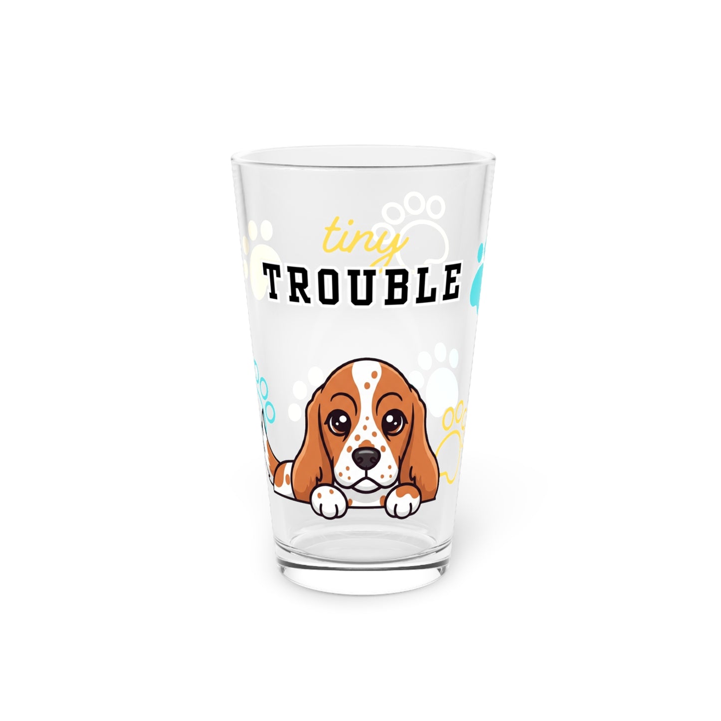 Spaniel Tiny Trouble Pint Glass