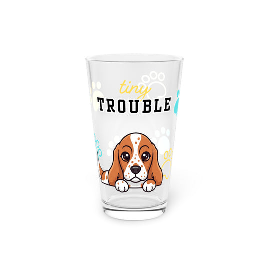 Spaniel Tiny Trouble Pint Glass