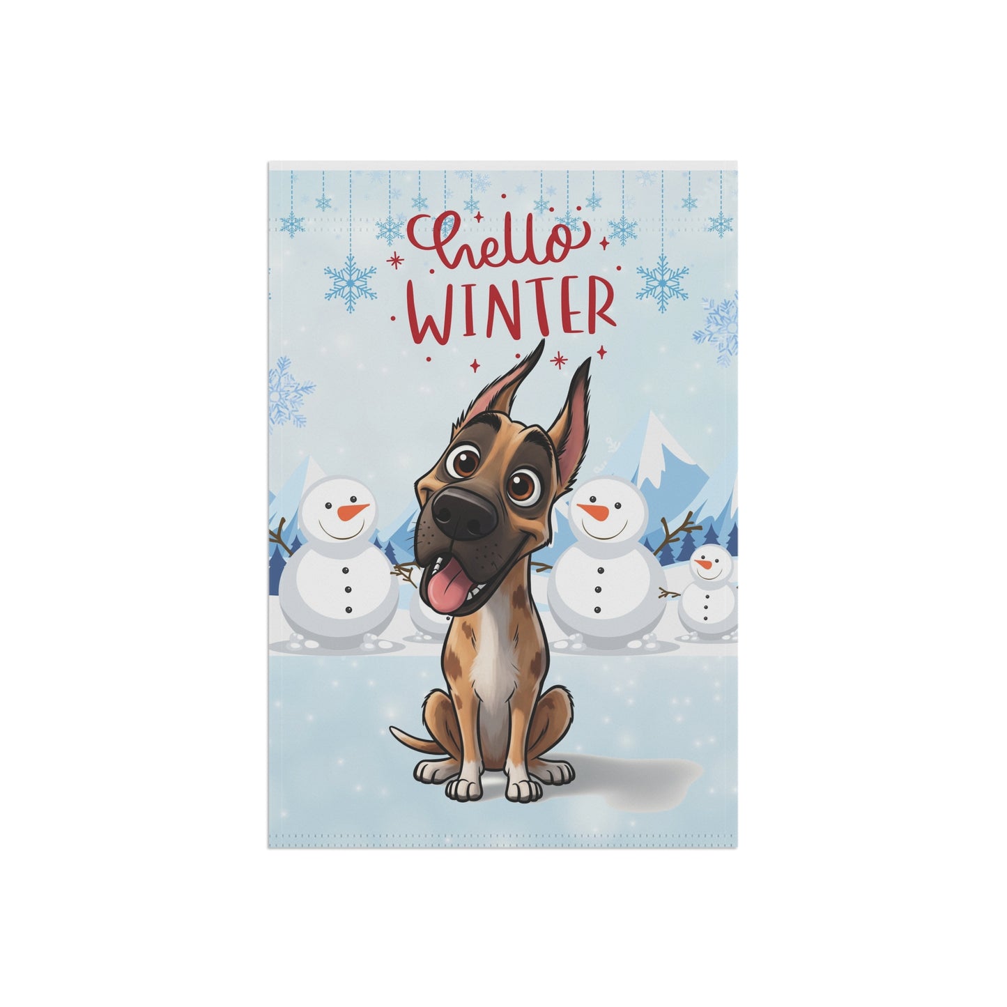 Great Dane Hello Winter Garden Banner