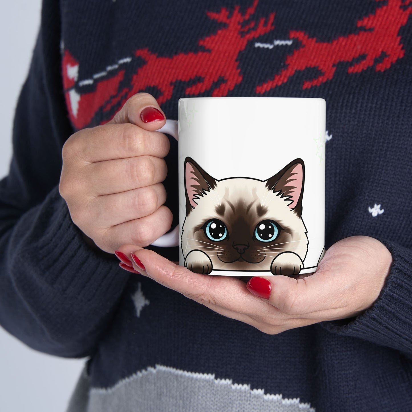 Siamese Peek-a-Boo Mug | Best Siamese Daddy Gift