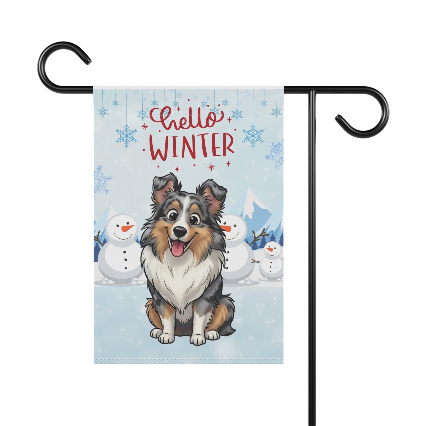 Sheltie Hello Winter Garden Banner