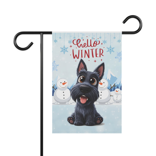 Scottie Hello Winter Garden Banner