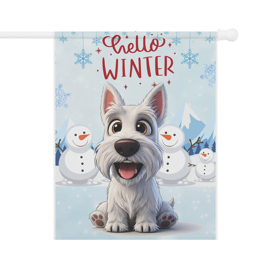 Scottie Hello Winter Garden Banner