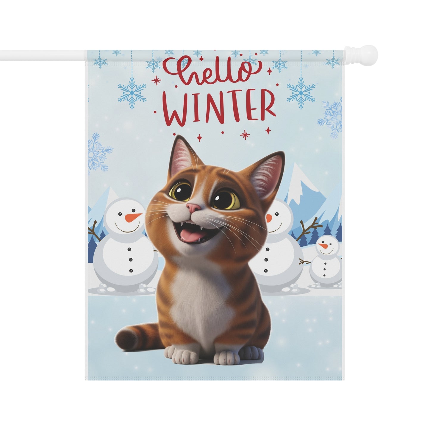 Munchkin Cat Hello Winter Garden Banner
