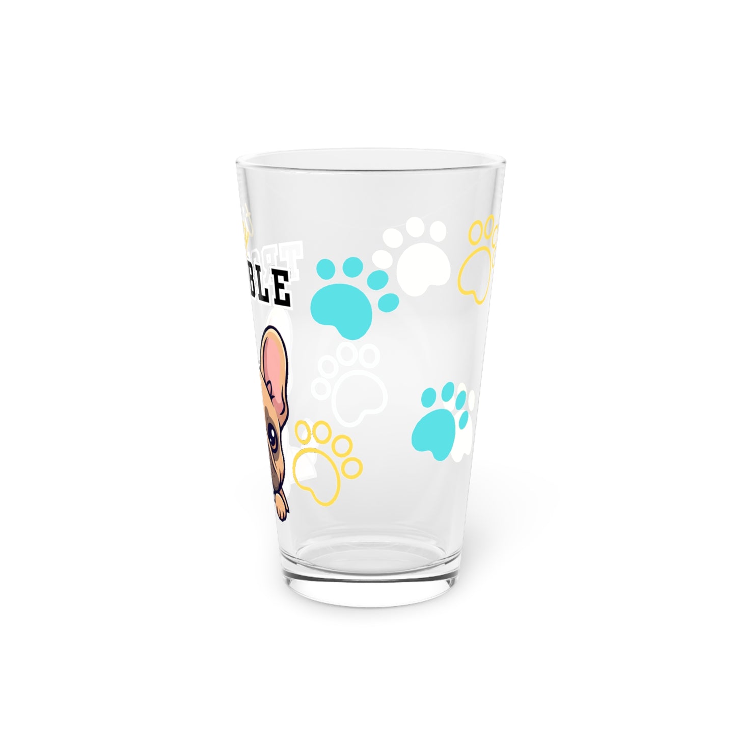 Frenchie Tiny Trouble Pint Glass