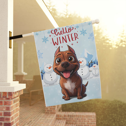 Pitbull Hello Winter Garden Banner