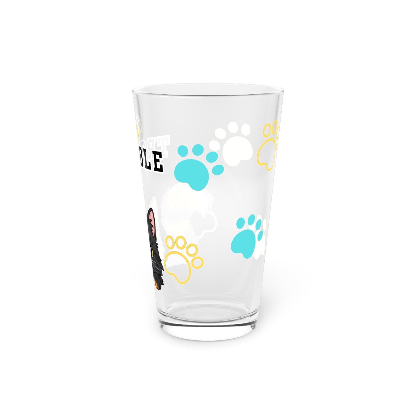 Long hair chimera cat Tiny Trouble Pint Glass
