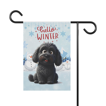 Doodle Hello Winter Garden Banner