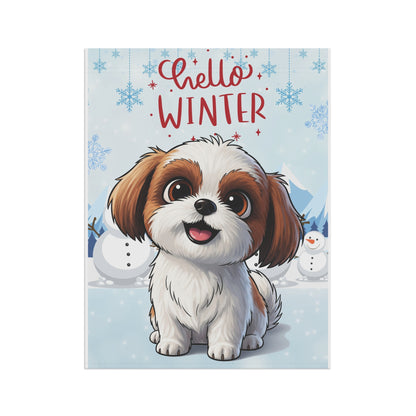 Shih Tzu Hello Winter Garden Banner