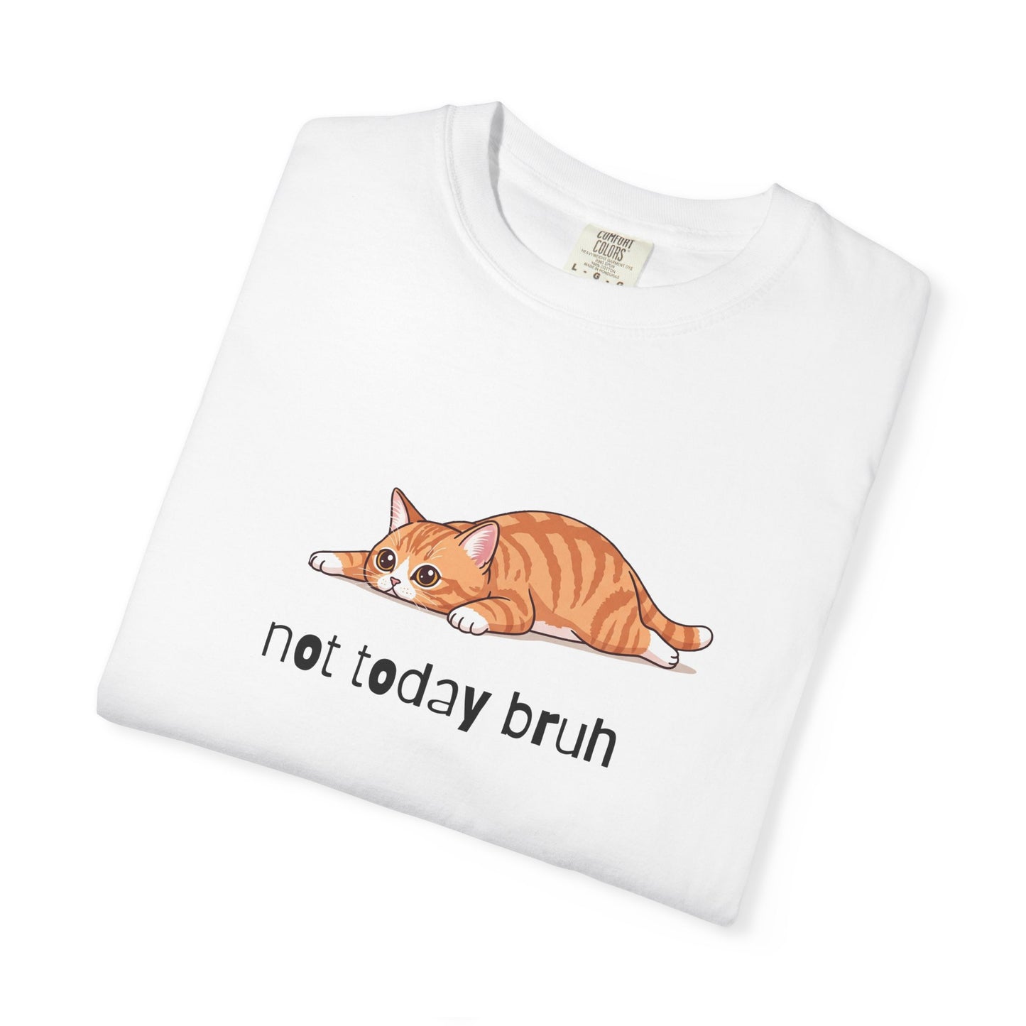 Short hair bi-color orange cat Not Today Bruh T-Shirt
