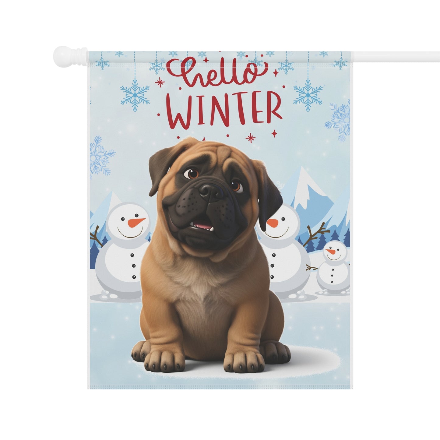 Mastiff Hello Winter Garden Banner