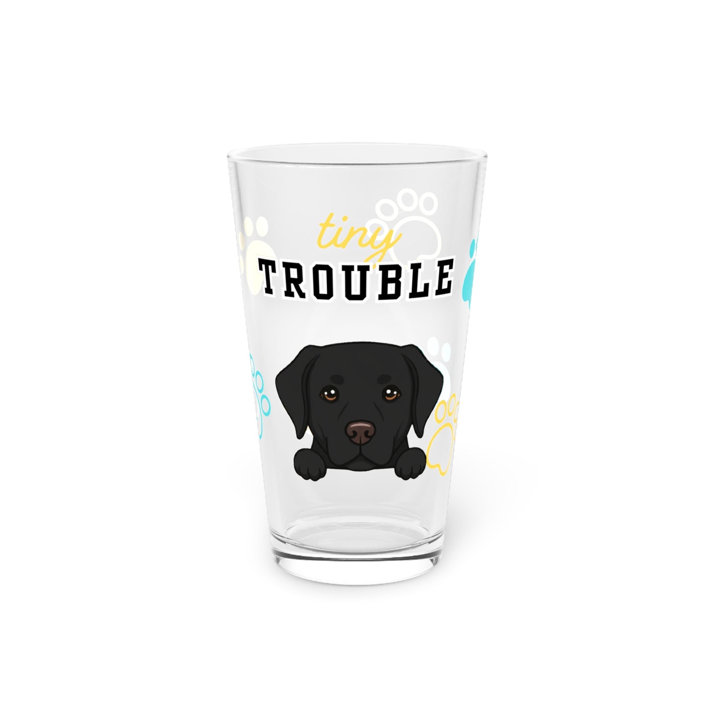 Labrador Tiny Trouble Pint Glass