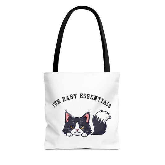 Long hair tuxedo cat FurBaby Tote Bag