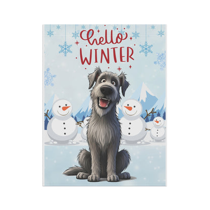 Irish Wolfhound Hello Winter Garden Banner