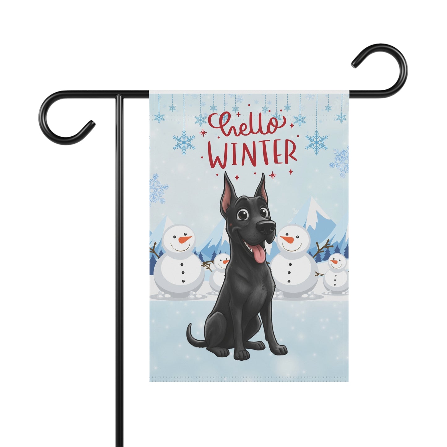 Great Dane Hello Winter Garden Banner