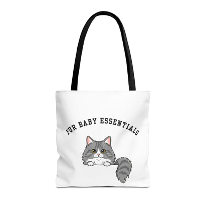 Long hair bi-color gray cat FurBaby Tote Bag