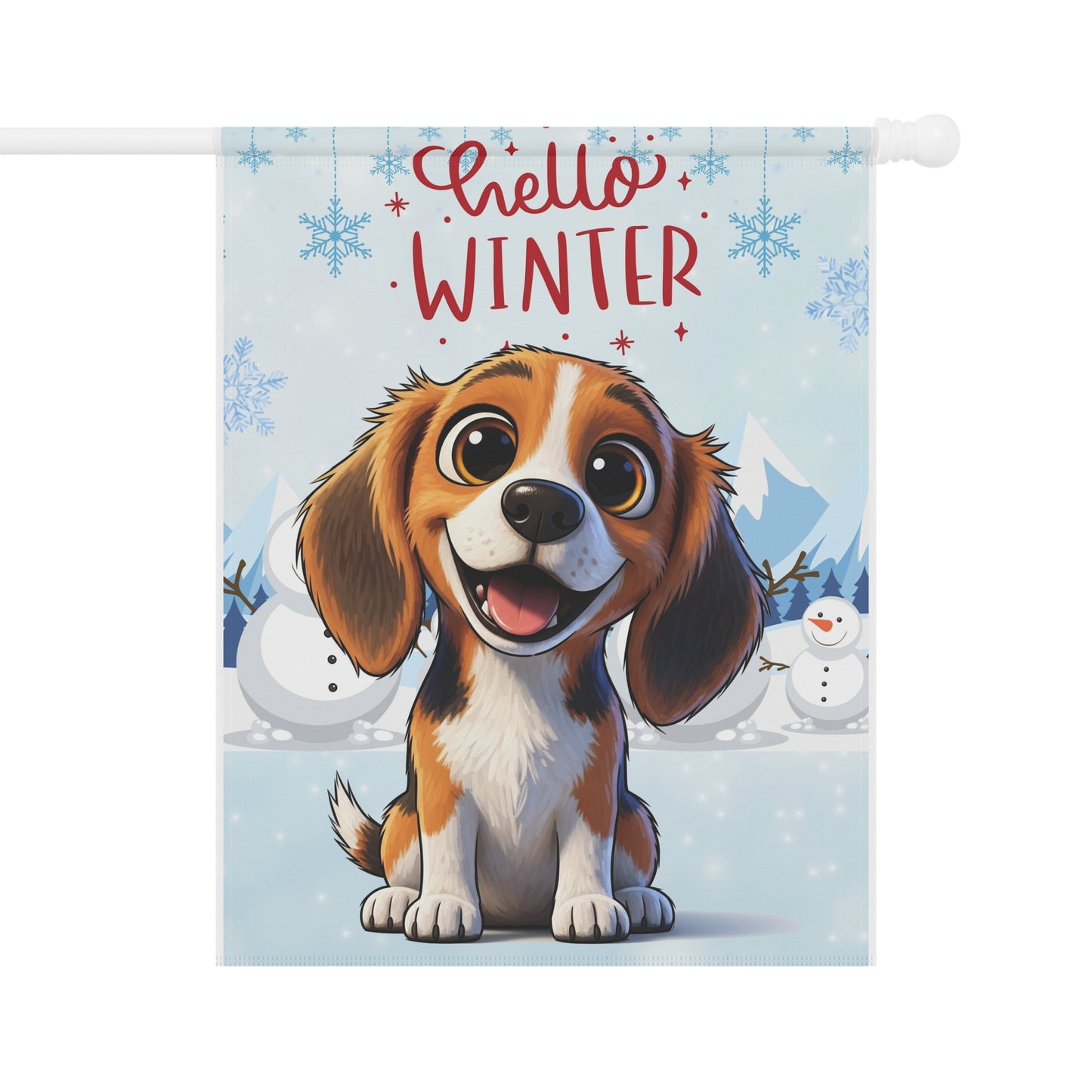 Beagle Hello Winter Garden Banner