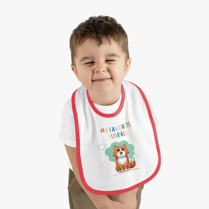Long hair Bi-color Orange Cat Favorite Furball Baby Bib