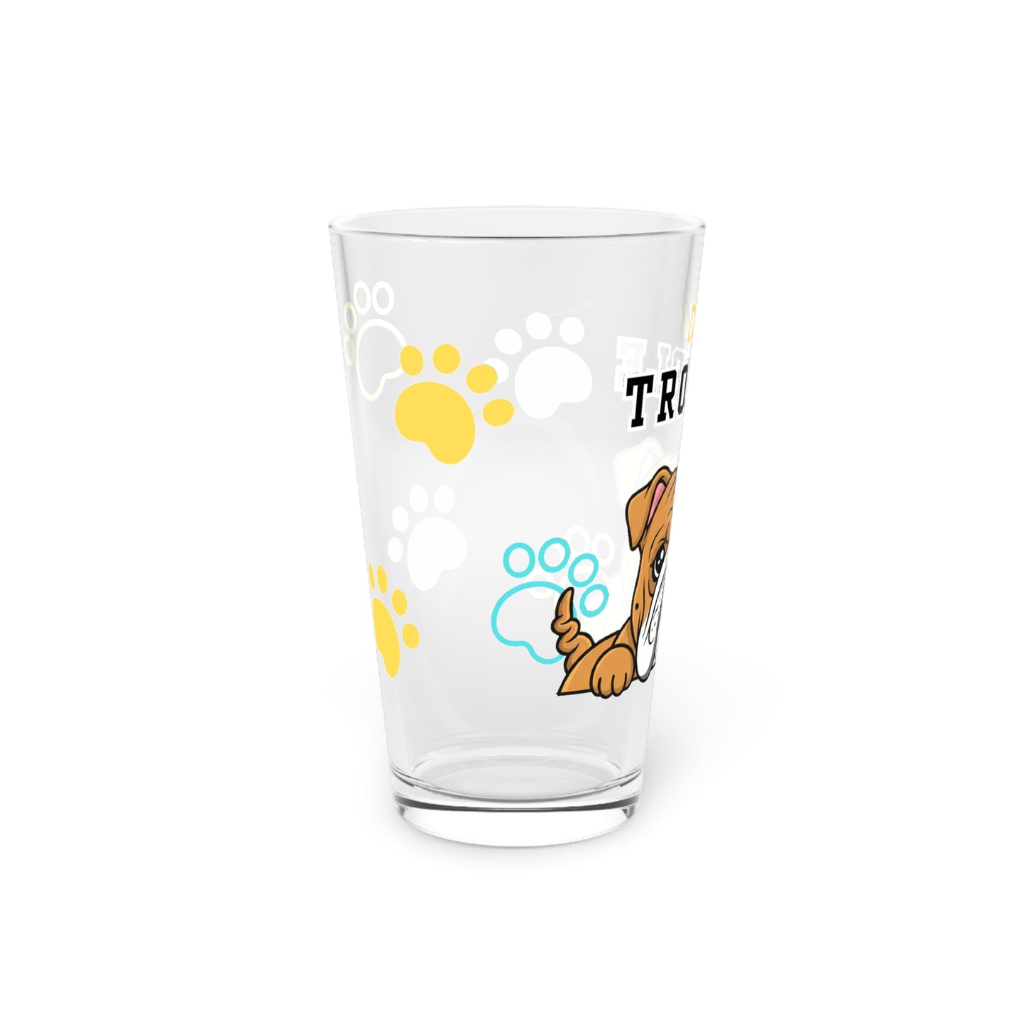 Bulldog Tiny Trouble Pint Glass