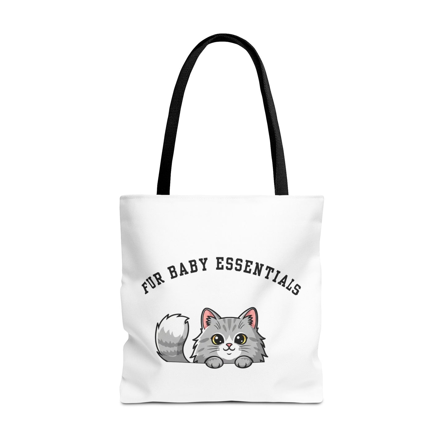 Long hair gray cat FurBaby Tote Bag