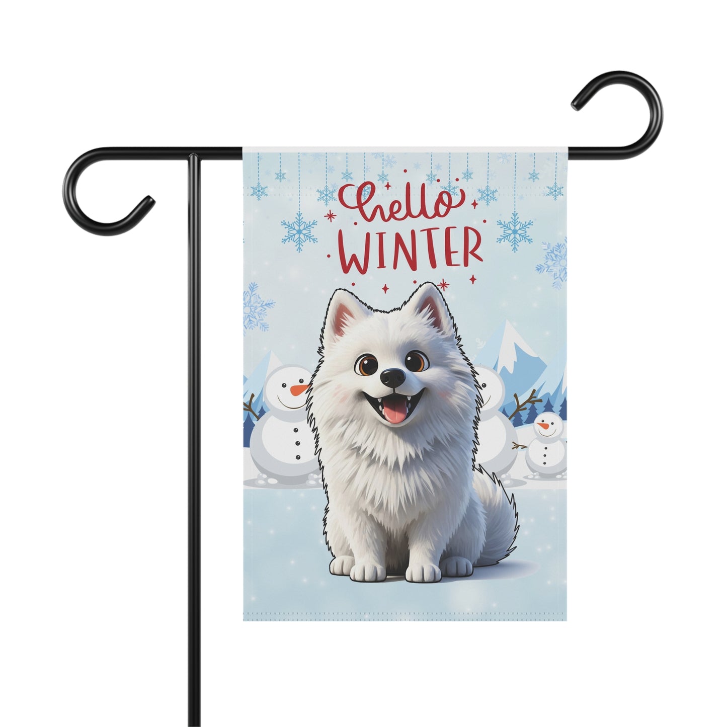 Samoyed Hello Winter Garden Banner