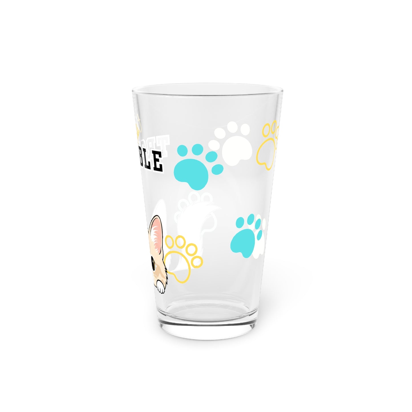 Short hair cream cat Tiny Trouble Pint Glass