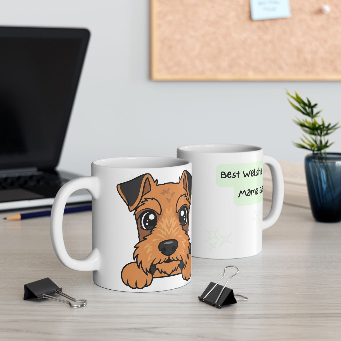 Welsh Terrier Peek-a-Boo Mug | Best Welshie Mama Gift
