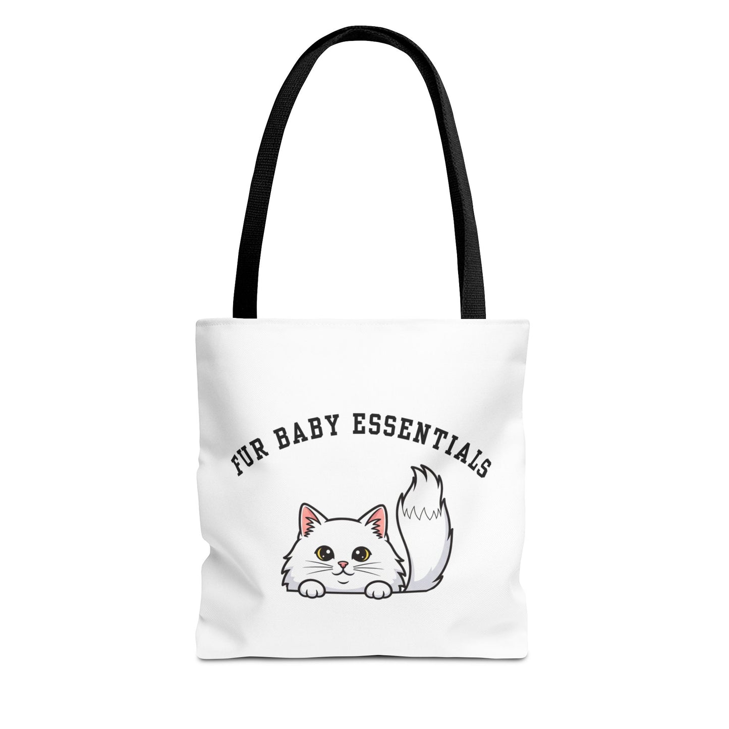 Long hair white cat FurBaby Tote Bag