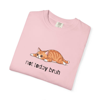 Short hair bi-color orange cat Not Today Bruh T-Shirt