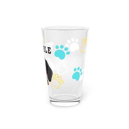 Dacshund Tiny Trouble Pint Glass