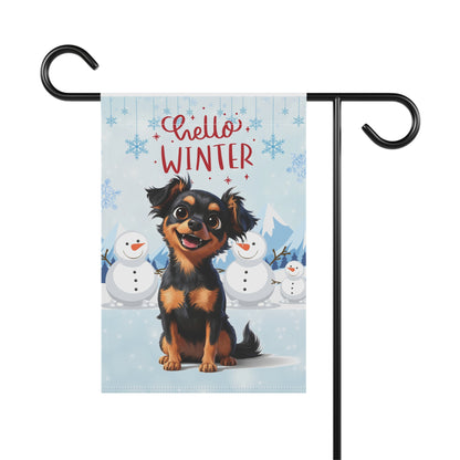 Chihuahua Hello Winter Garden Banner