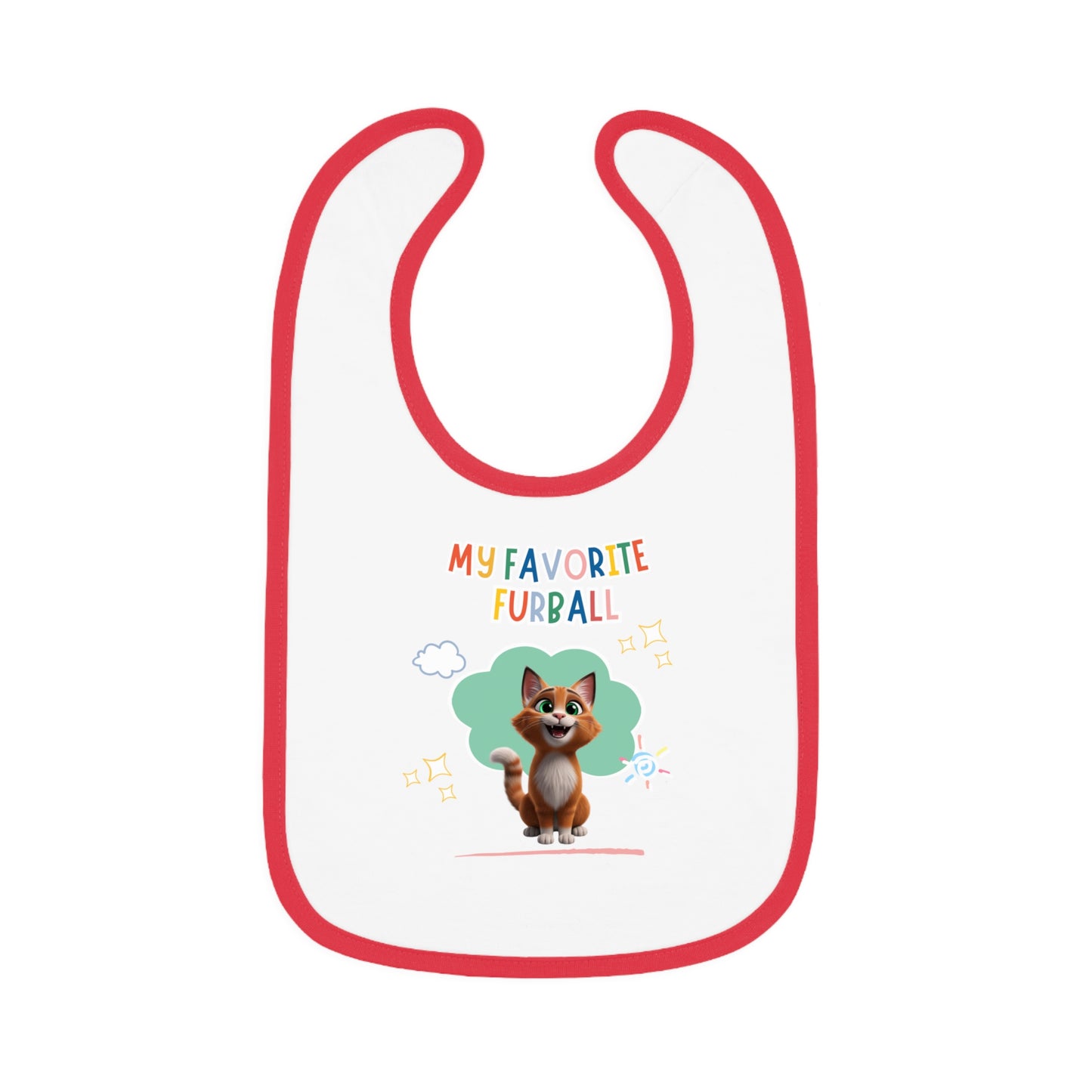 Shorthair Bi-color Orange Cat Favorite Furball Baby Bib