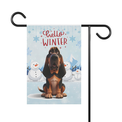 Bloodhound Hello Winter Garden Banner