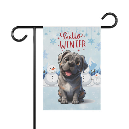Mastiff Hello Winter Garden Banner