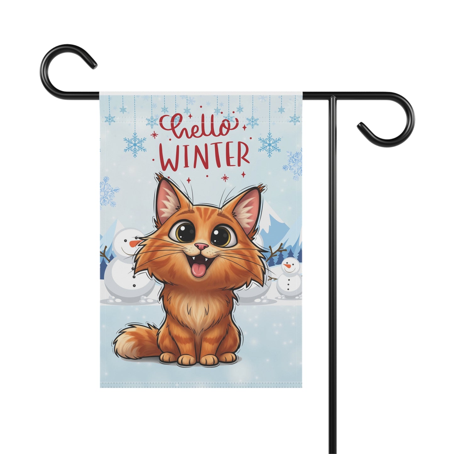 Norwegian Forest Hello Winter Garden Banner