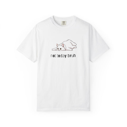 Long hair white cat Not Today Bruh T-Shirt