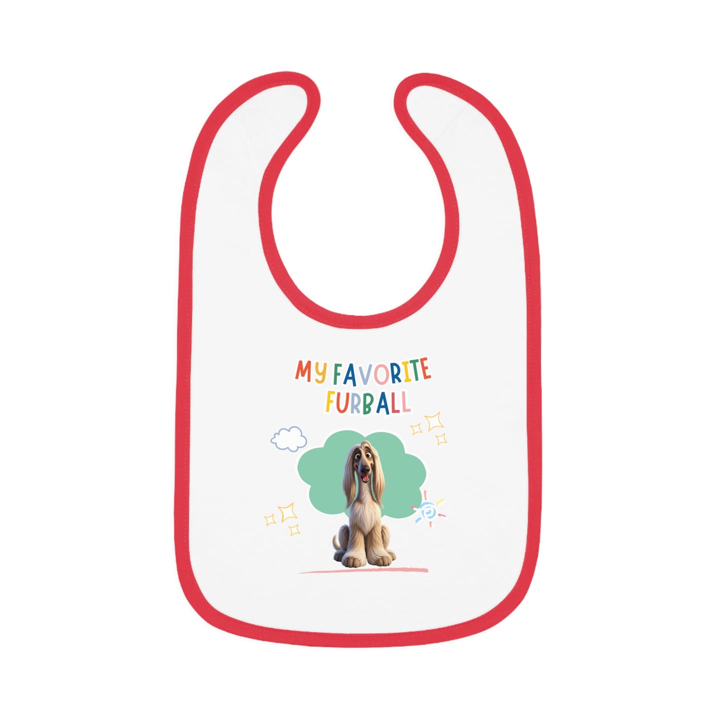 Afghan Hound Favorite Furball Baby Bib