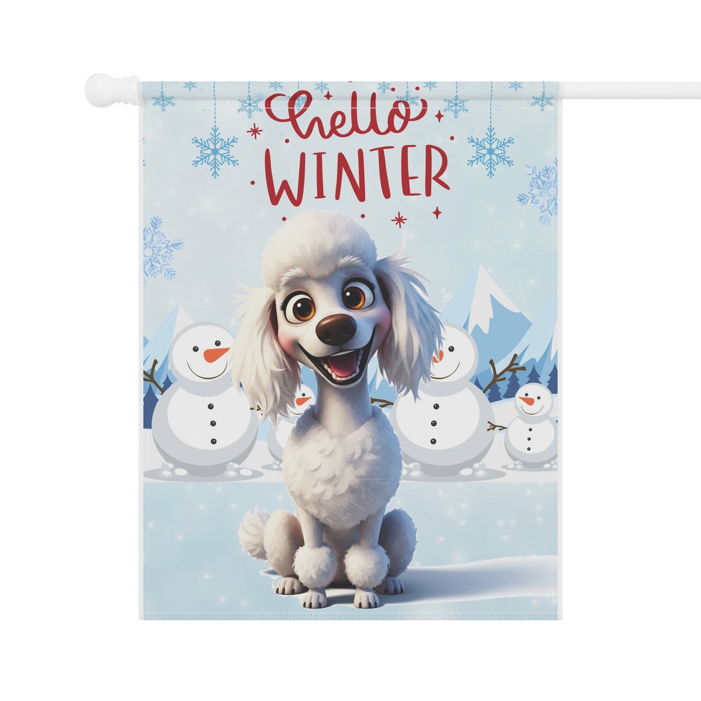 Poodle Hello Winter Garden Banner