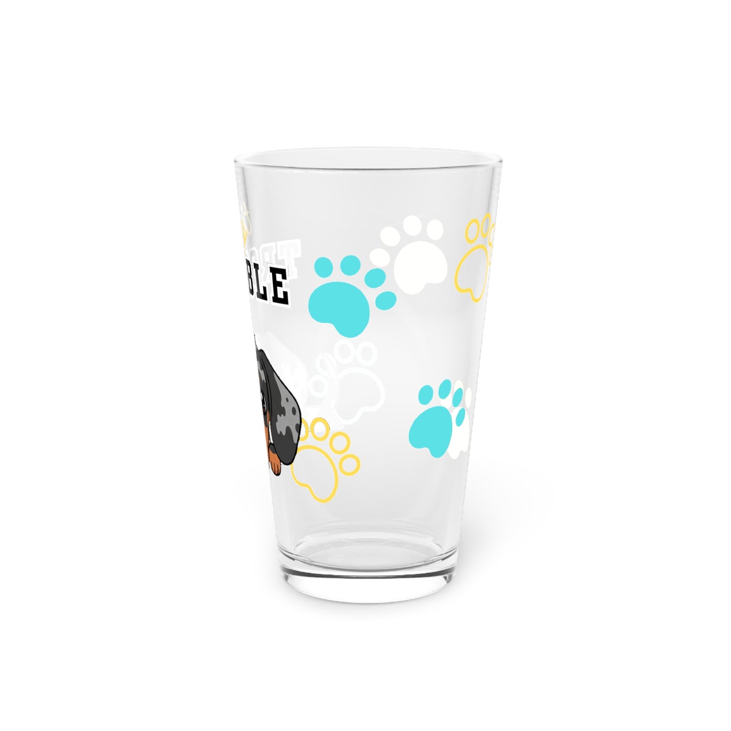 Dacshund Tiny Trouble Pint Glass