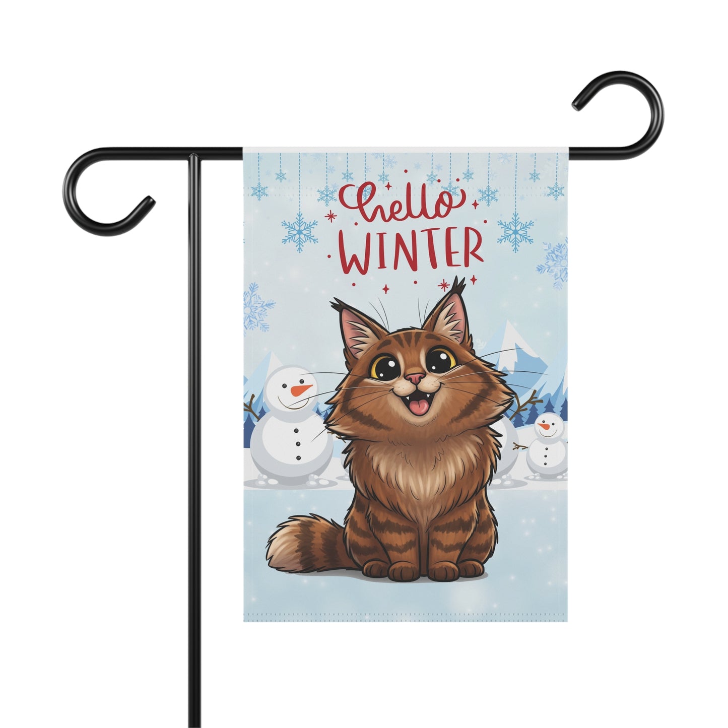 Norwegian Forest Hello Winter Garden Banner