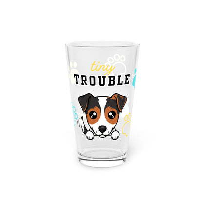 Jack Russell Tiny Trouble Pint Glass