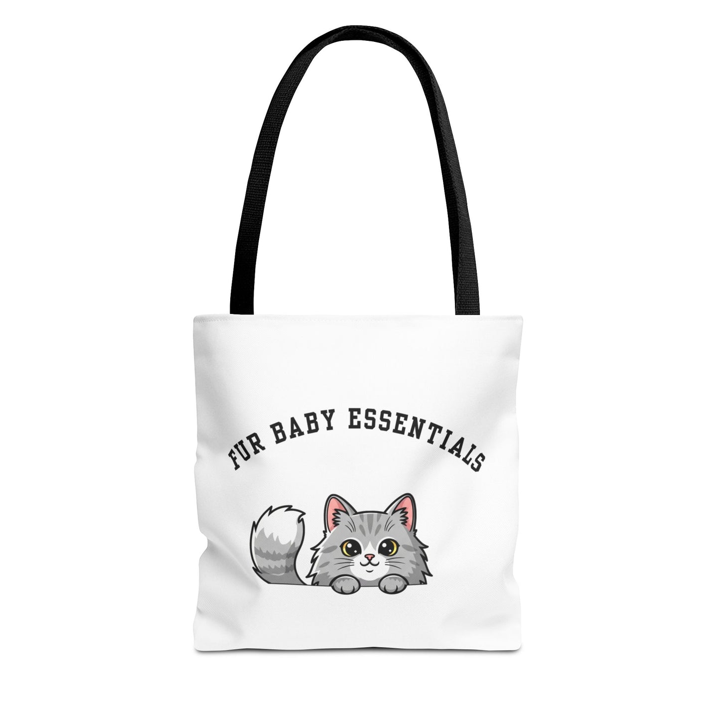 Long hair gray cat FurBaby Tote Bag
