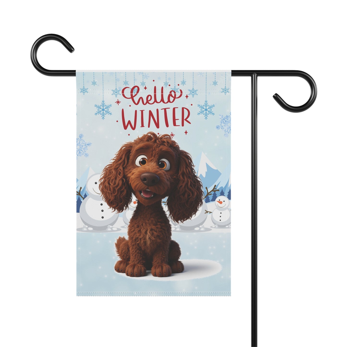 Spaniel Hello Winter Garden Banner