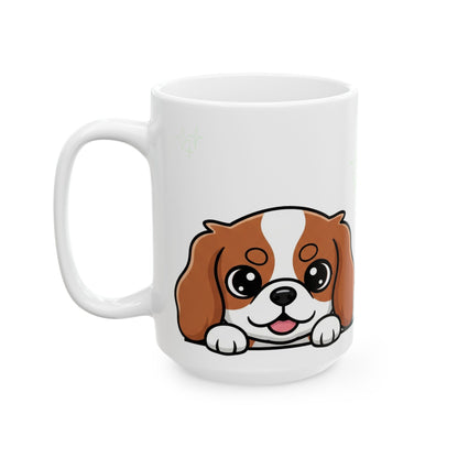 Cavalier King Charles Spaniel Peek-a-Boo Mug | Best Cavalier Daddy Gift