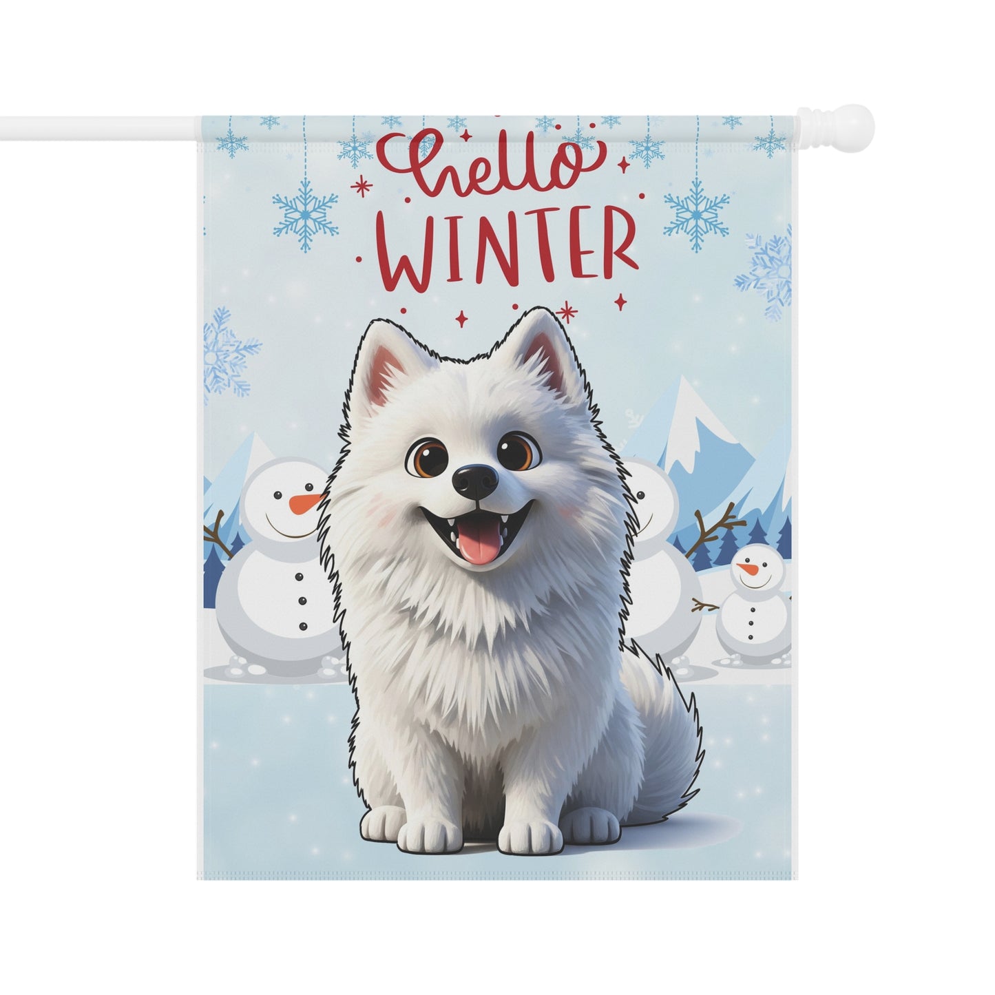 Samoyed Hello Winter Garden Banner